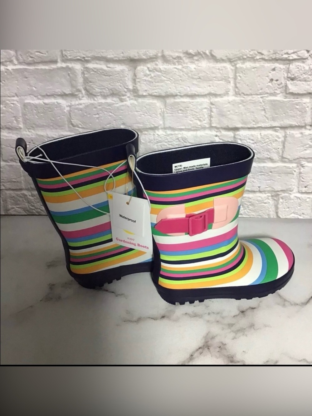 Girls Rain Boots Size M(7-8) & Crossbody Purse